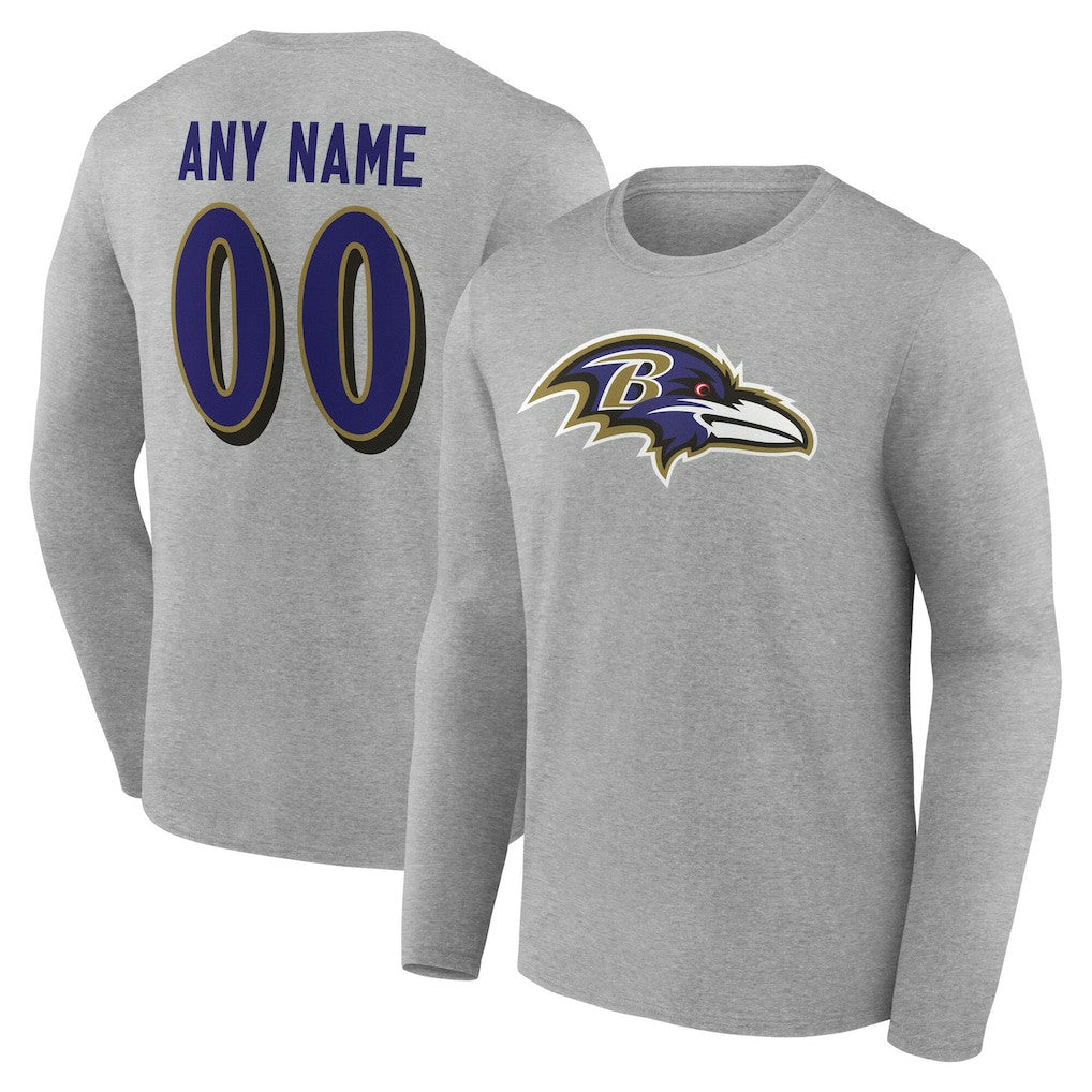 Baltimore Ravens  Team Authentic Personalized Name & Number Long Sleeve T-Shirt