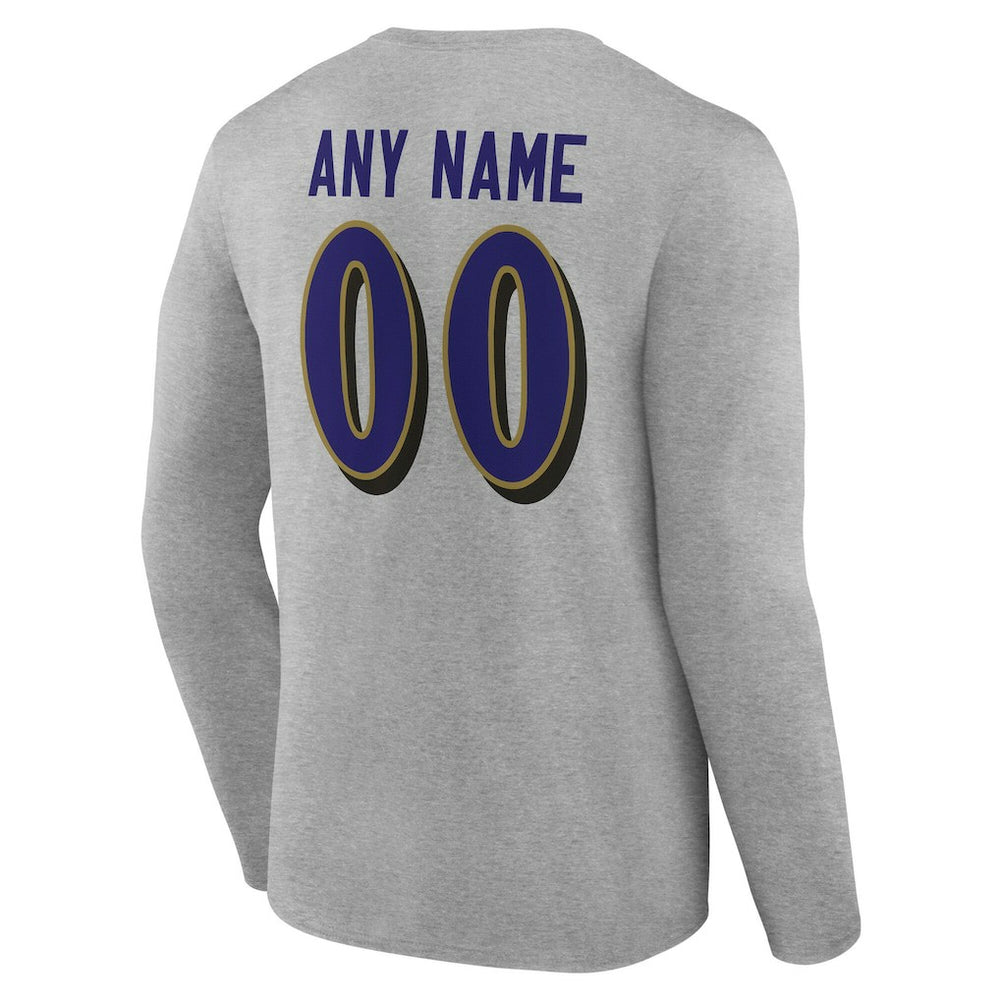 Baltimore Ravens  Team Authentic Personalized Name & Number Long Sleeve T-Shirt