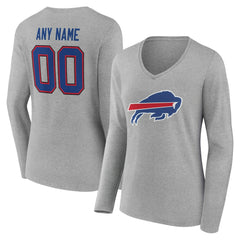 Buffalo Bills  Women's Team Authentic Personalized Name & Number Long Sleeve V-Neck T-Shirt