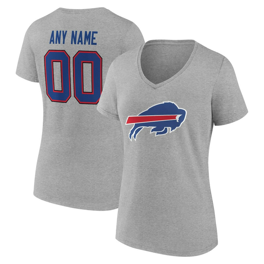 Buffalo Bills  Women's Team Authentic Personalized Name & Number V-Neck T-Shirt