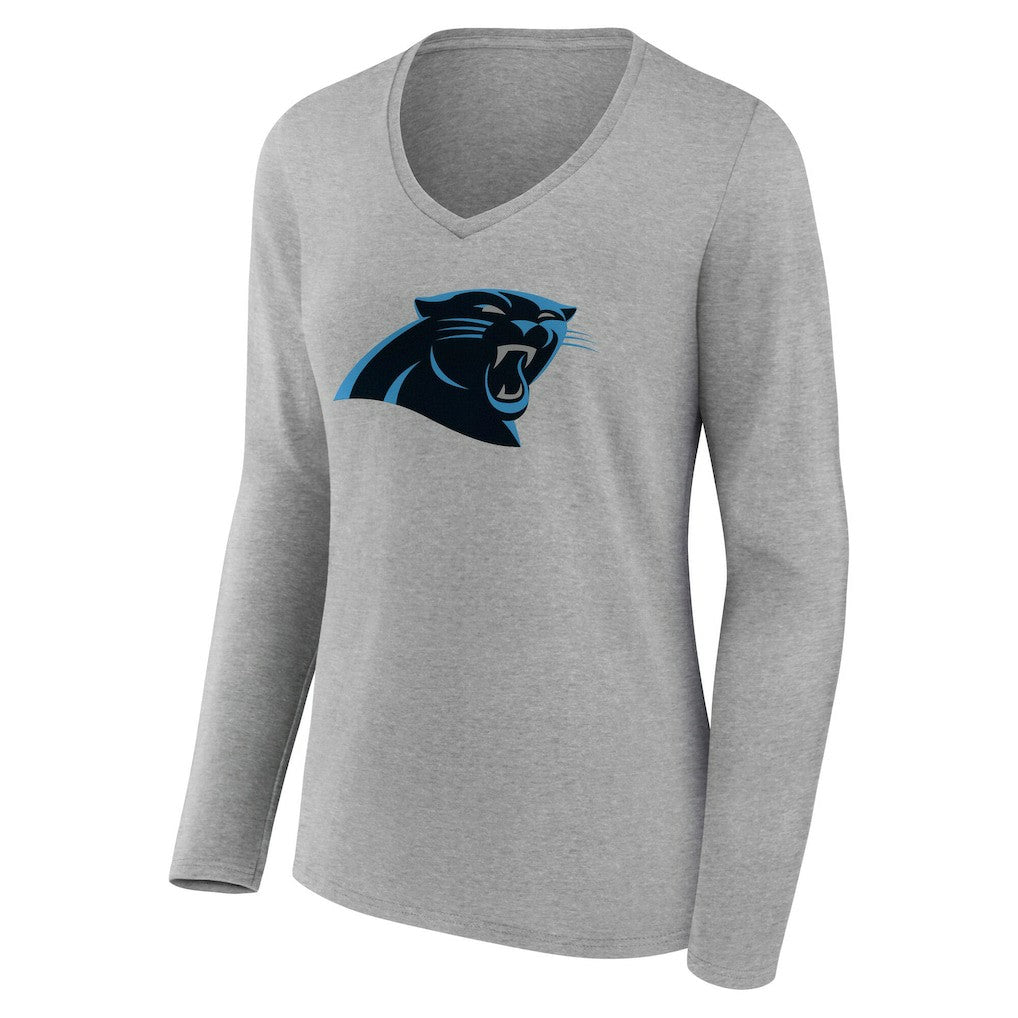 Carolina Panthers  Women's Team Authentic Personalized Name & Number Long Sleeve V-Neck T-Shirt
