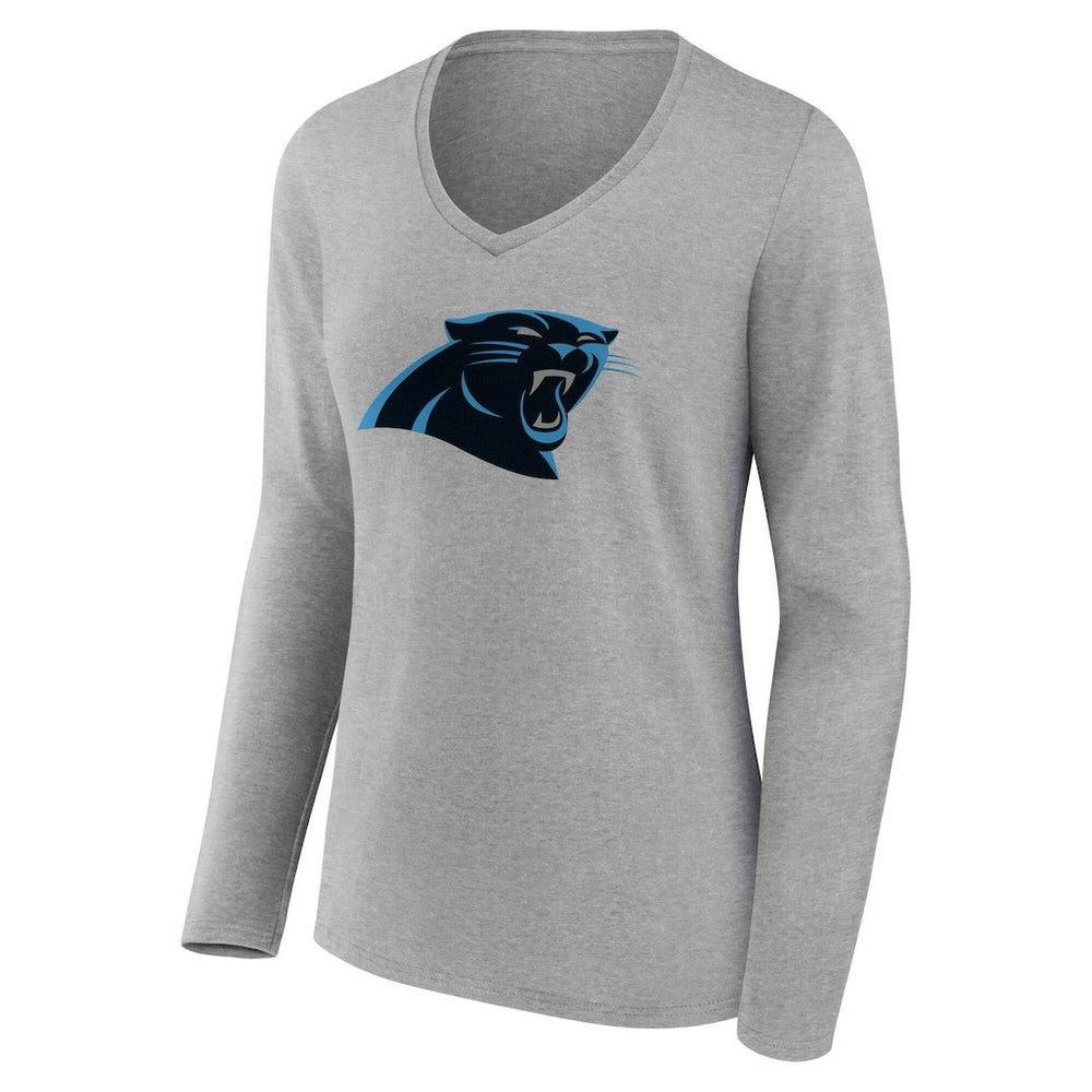 Carolina Panthers  Women's Team Authentic Personalized Name & Number Long Sleeve V-Neck T-Shirt