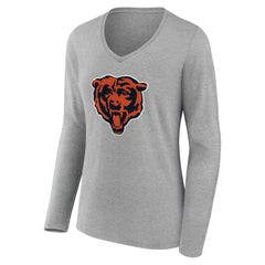 Chicago Bears  Women's Team Authentic Personalized Name & Number Long Sleeve V-Neck T-Shirt