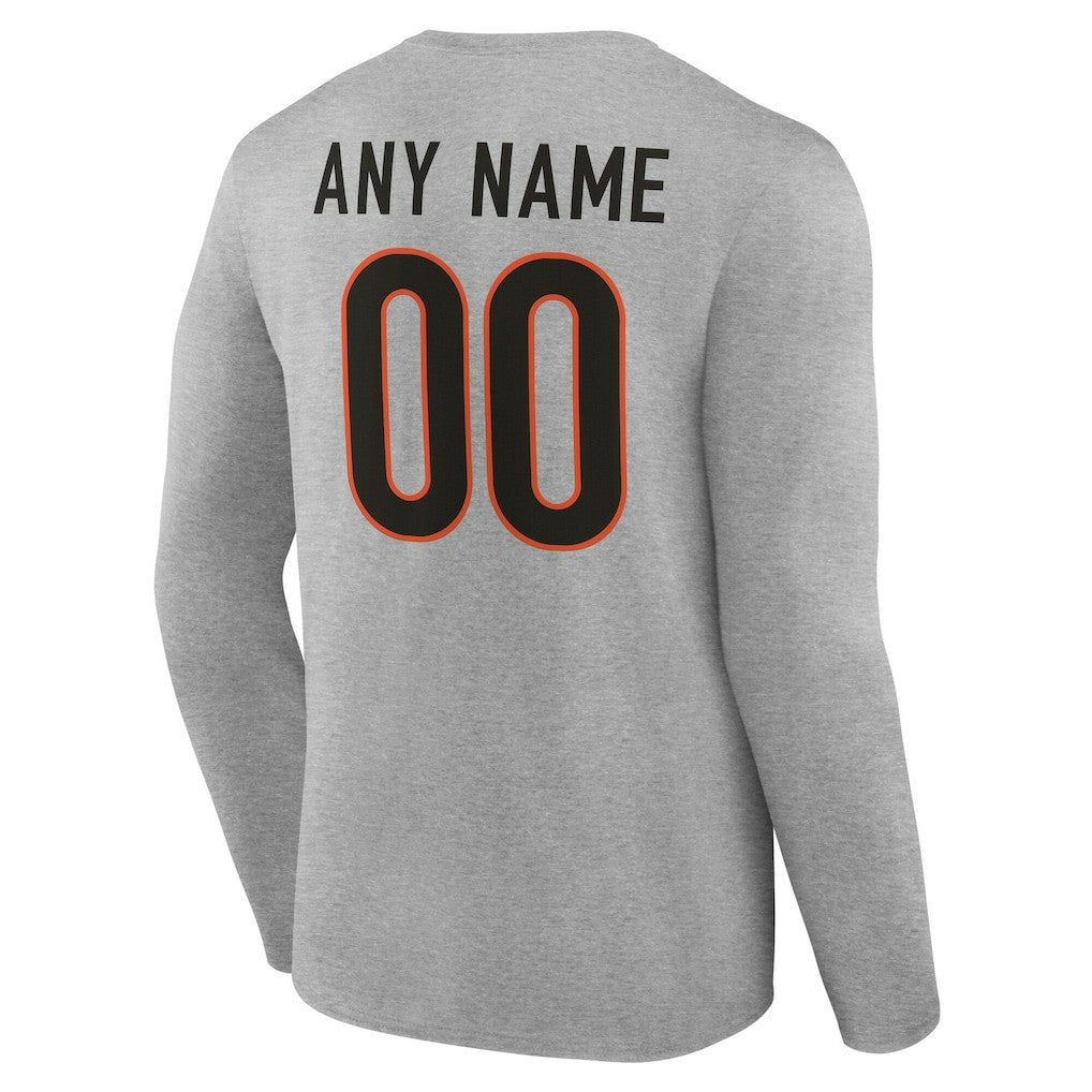 Cincinnati Bengals  Team Authentic Personalized Name & Number Long Sleeve T-Shirt