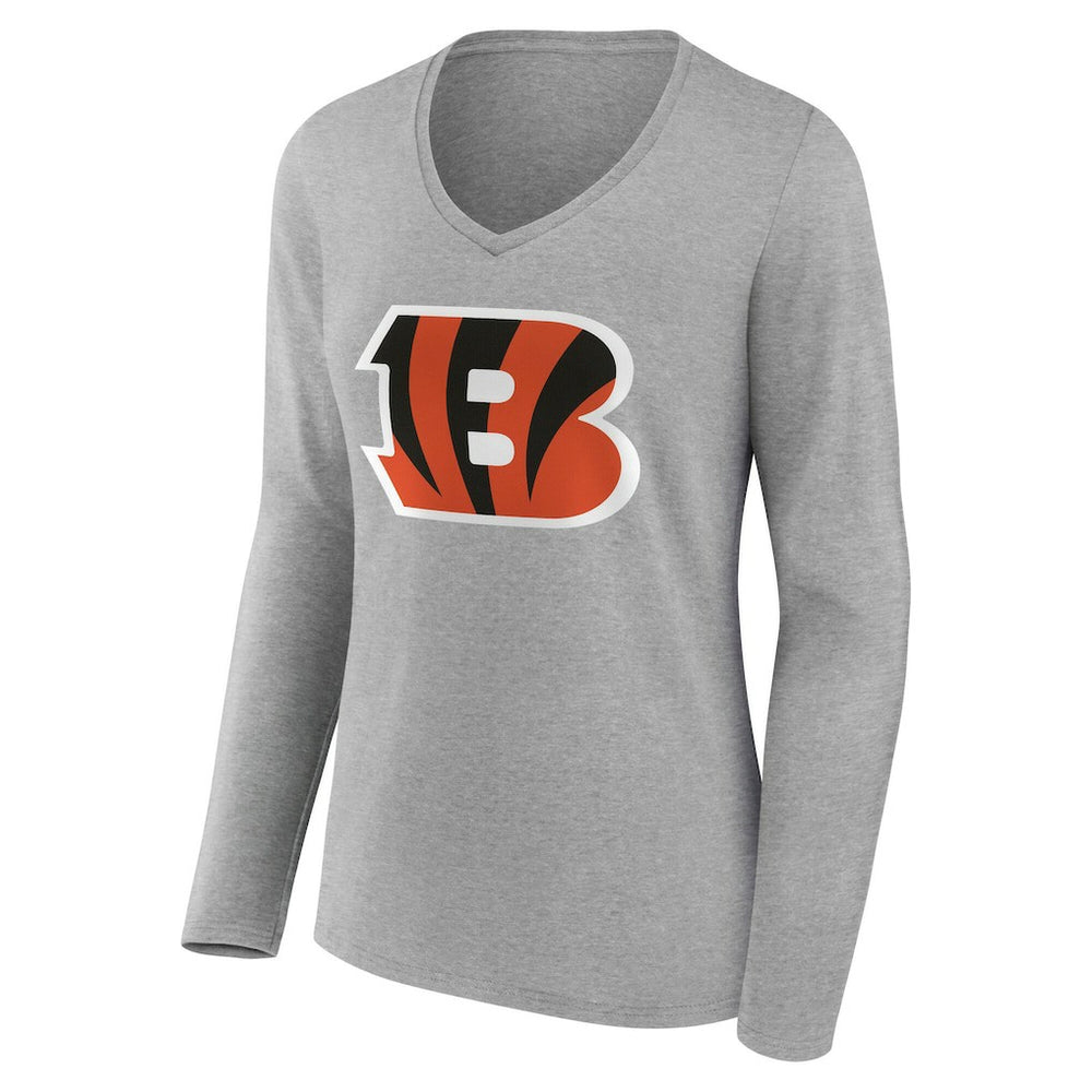 Cincinnati Bengals  Women's Team Authentic Personalized Name & Number Long Sleeve V-Neck T-Shirt