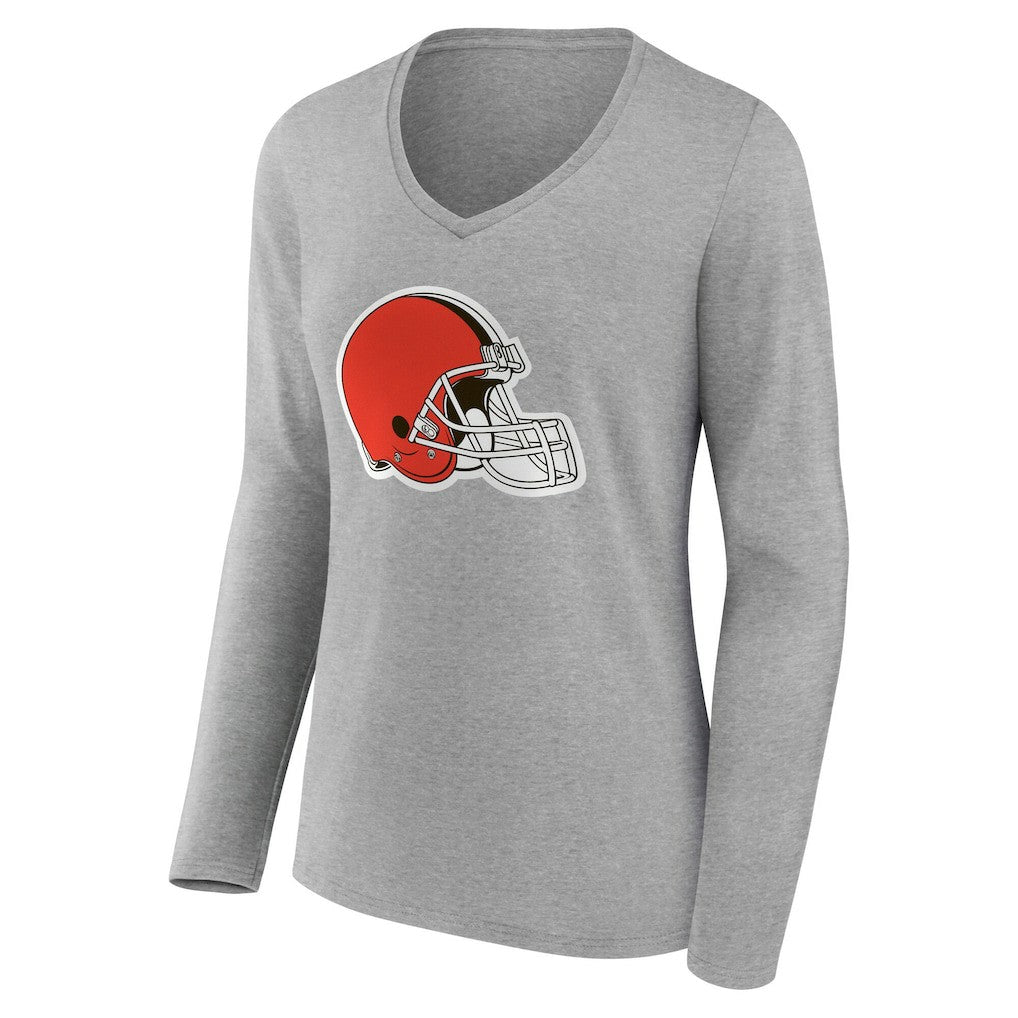 Cleveland Browns  Women's Team Authentic Personalized Name & Number Long Sleeve V-Neck T-Shirt