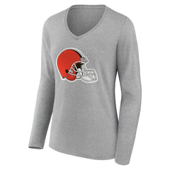 Cleveland Browns  Women's Team Authentic Personalized Name & Number Long Sleeve V-Neck T-Shirt