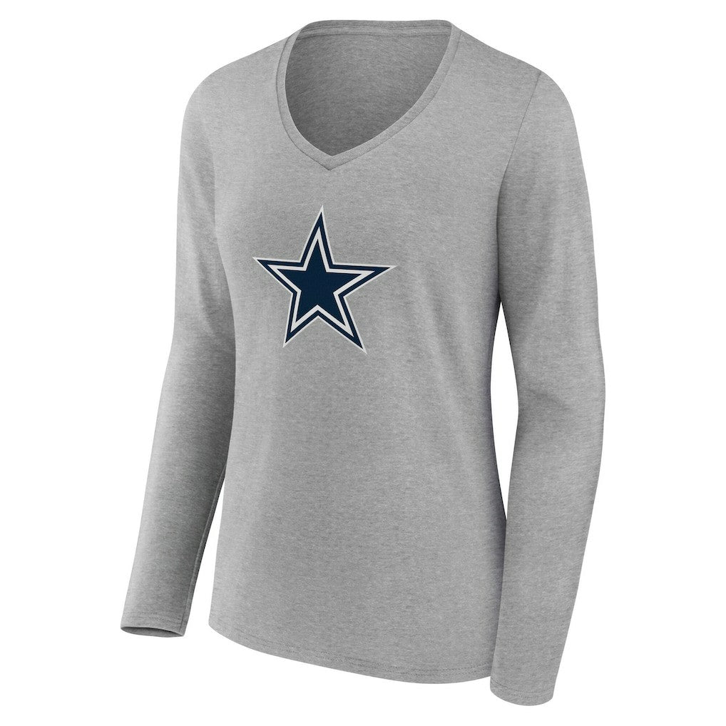 Dallas Cowboys  Women's Team Authentic Personalized Name & Number Long Sleeve V-Neck T-Shirt