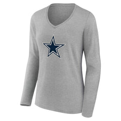 Dallas Cowboys  Women's Team Authentic Personalized Name & Number Long Sleeve V-Neck T-Shirt