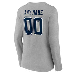 Dallas Cowboys  Women's Team Authentic Personalized Name & Number Long Sleeve V-Neck T-Shirt
