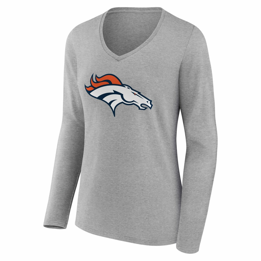 Denver Broncos  Women's Team Authentic Personalized Name & Number Long Sleeve V-Neck T-Shirt