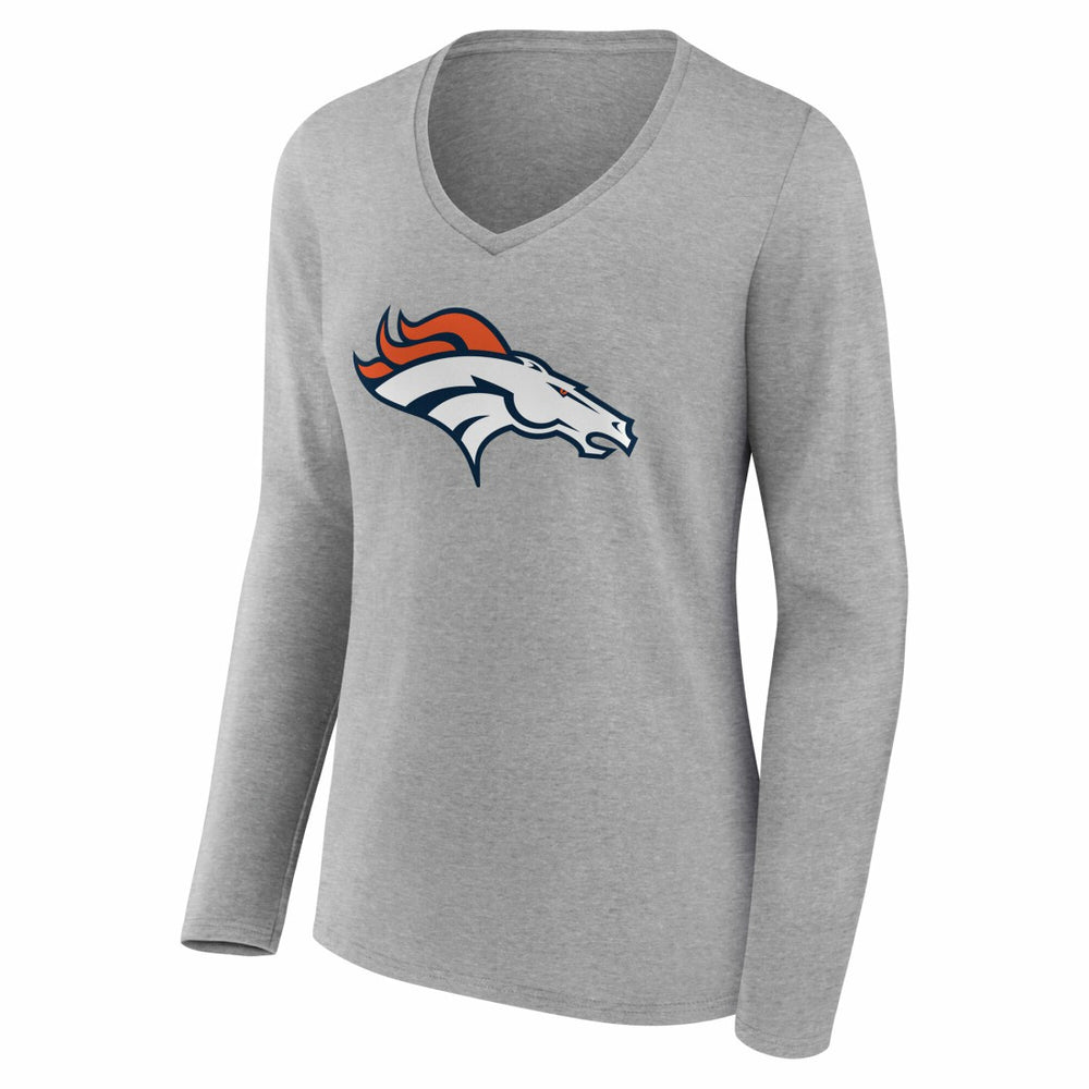 Denver Broncos  Women's Team Authentic Personalized Name & Number Long Sleeve V-Neck T-Shirt