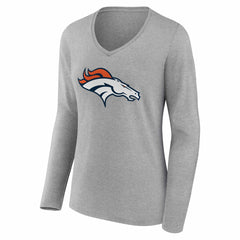 Denver Broncos  Women's Team Authentic Personalized Name & Number Long Sleeve V-Neck T-Shirt