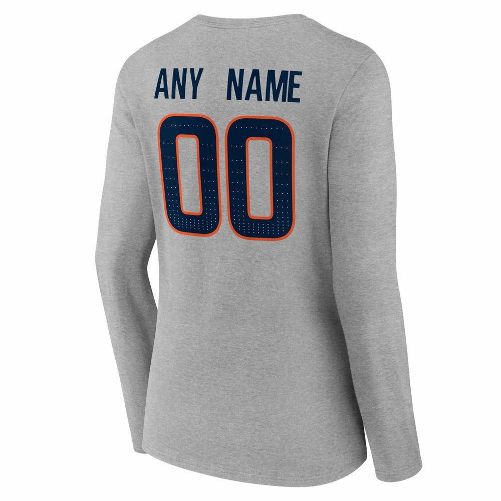 Denver Broncos  Women's Team Authentic Personalized Name & Number Long Sleeve V-Neck T-Shirt