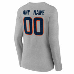 Denver Broncos  Women's Team Authentic Personalized Name & Number Long Sleeve V-Neck T-Shirt