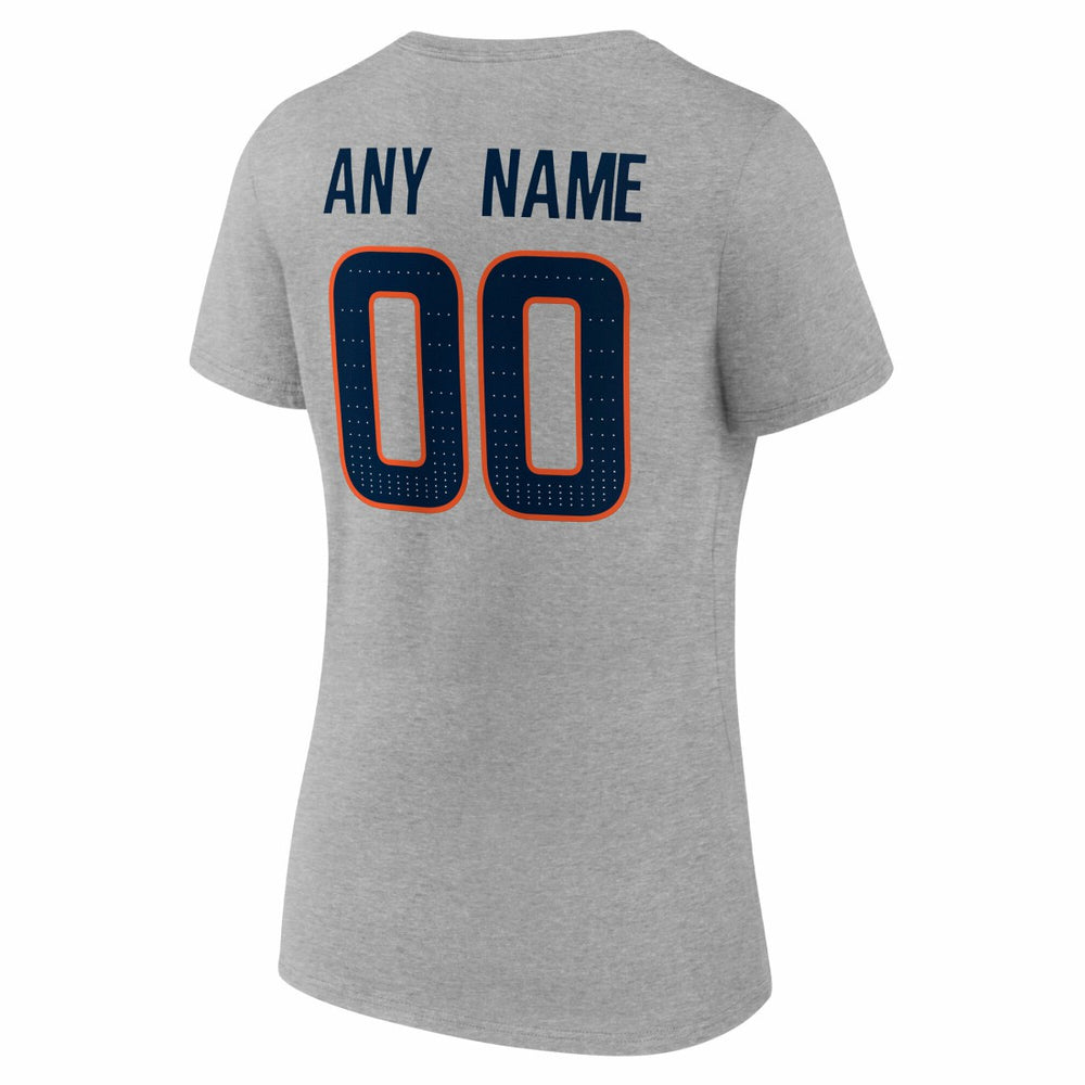 Denver Broncos  Women's Team Authentic Personalized Name & Number V-Neck T-Shirt