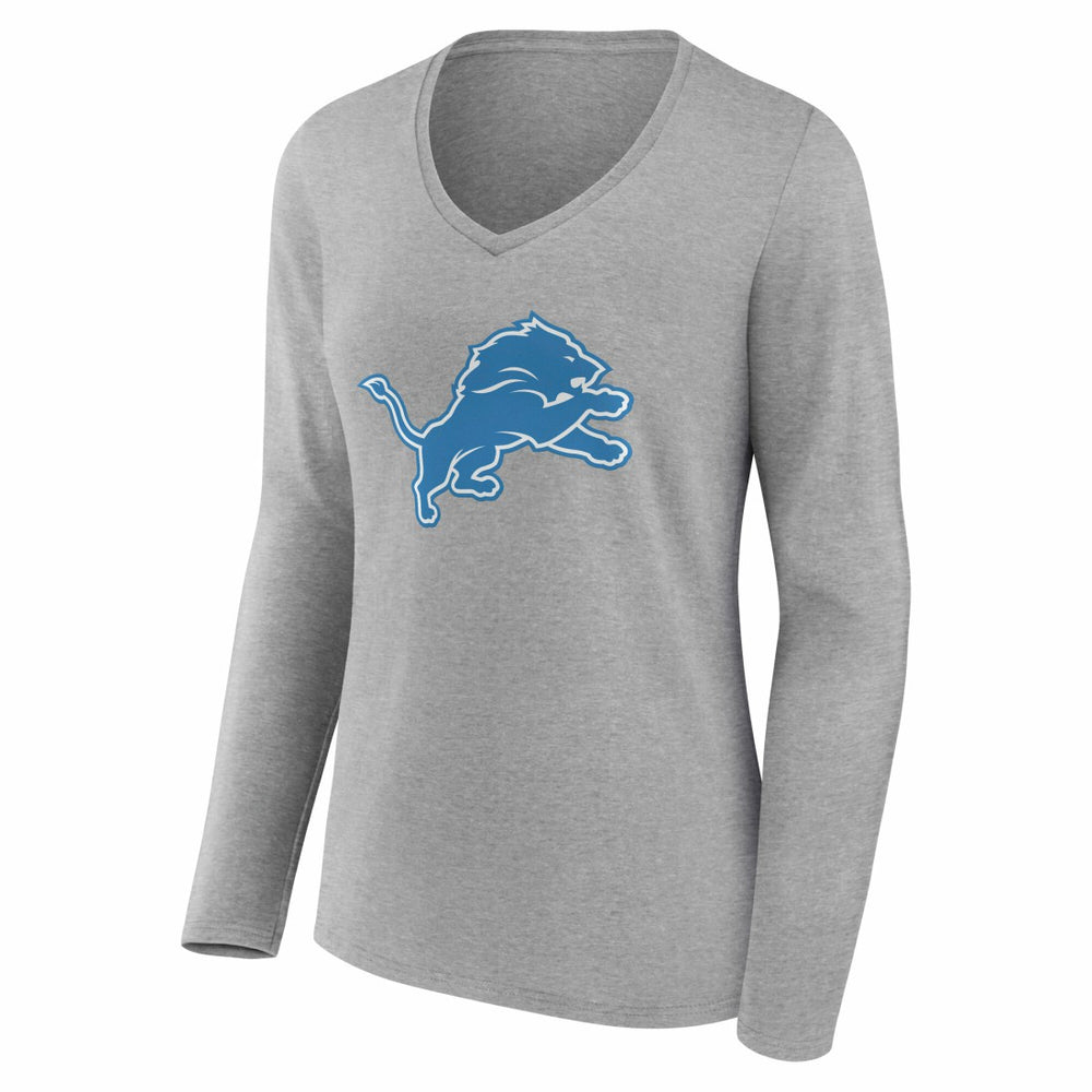 Detroit Lions  Women's Team Authentic Personalized Name & Number Long Sleeve V-Neck T-Shirt