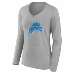 Detroit Lions  Women's Team Authentic Personalized Name & Number Long Sleeve V-Neck T-Shirt