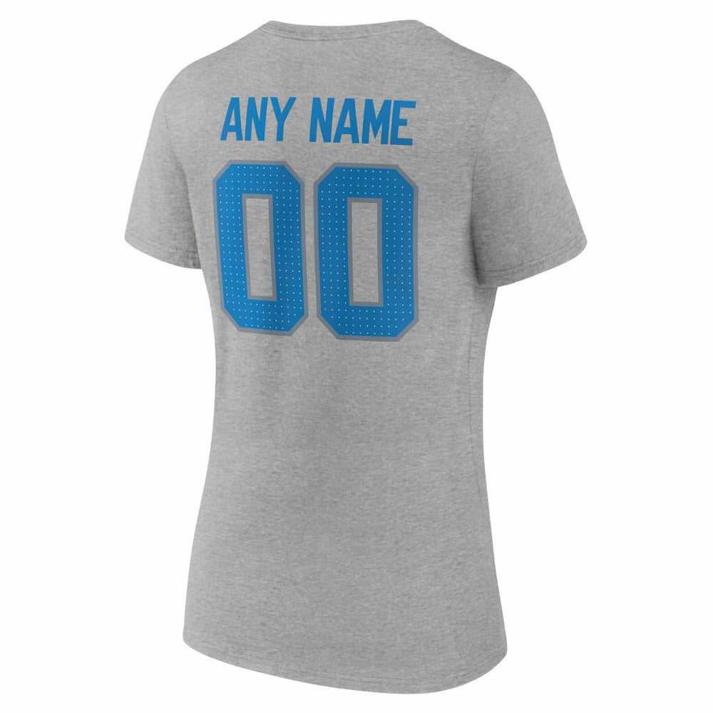 Detroit Lions  Women's Team Authentic Personalized Name & Number V-Neck T-Shirt
