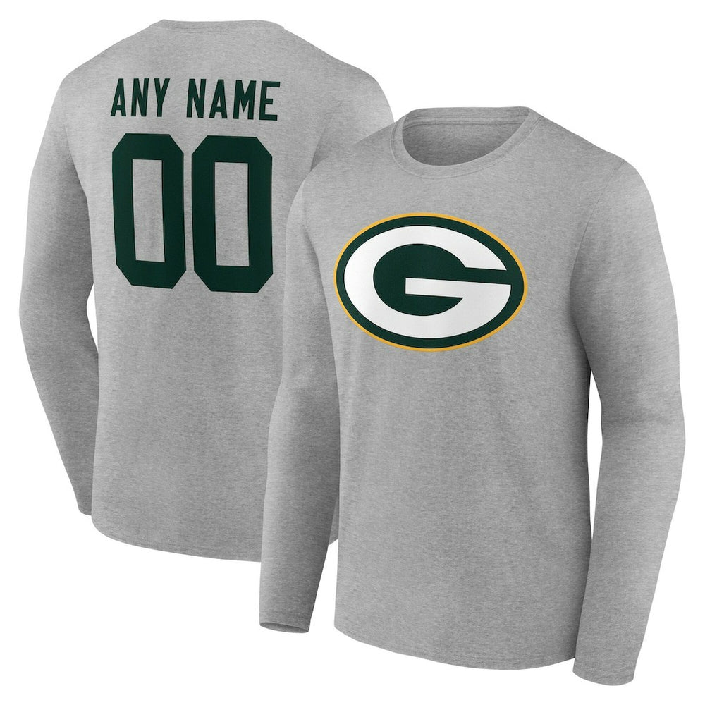 Green Bay Packers  Team Authentic Personalized Name & Number Long Sleeve T-Shirt