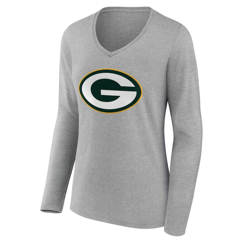 Green Bay Packers  Women's Team Authentic Personalized Name & Number Long Sleeve V-Neck T-Shirt