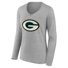 Green Bay Packers  Women's Team Authentic Personalized Name & Number Long Sleeve V-Neck T-Shirt