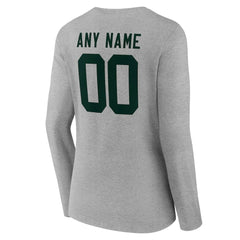 Green Bay Packers  Women's Team Authentic Personalized Name & Number Long Sleeve V-Neck T-Shirt