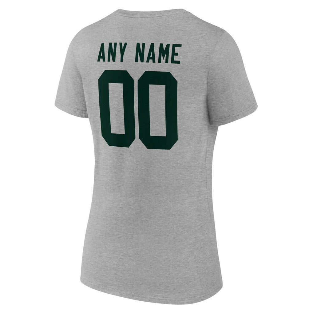 Green Bay Packers  Women's Team Authentic Personalized Name & Number V-Neck T-Shirt