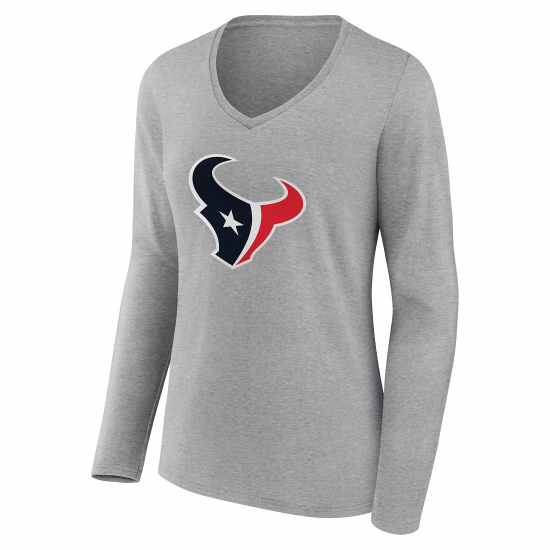 Houston Texans  Women's Team Authentic Personalized Name & Number Long Sleeve V-Neck T-Shirt