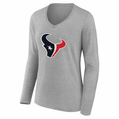 Houston Texans  Women's Team Authentic Personalized Name & Number Long Sleeve V-Neck T-Shirt