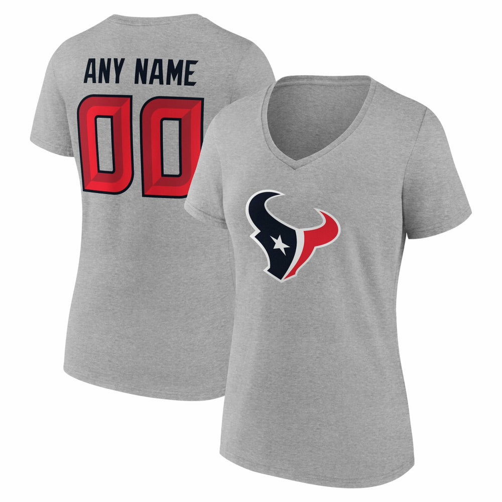 Houston Texans  Women's Team Authentic Personalized Name & Number V-Neck T-Shirt