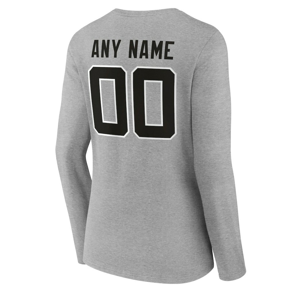 Jacksonville Jaguars  Women's Team Authentic Personalized Name & Number Long Sleeve V-Neck T-Shirt