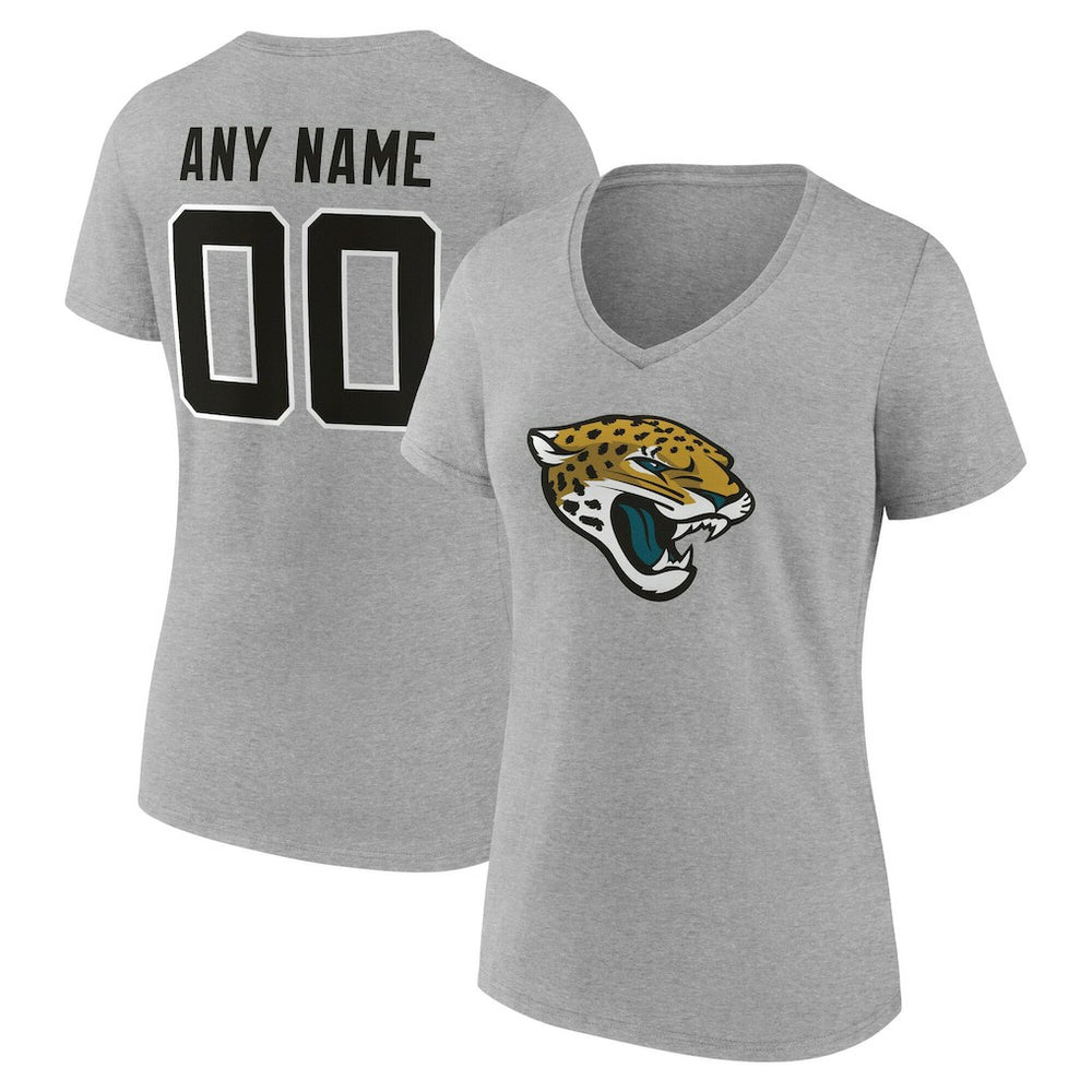 Jacksonville Jaguars  Women's Team Authentic Personalized Name & Number V-Neck T-Shirt