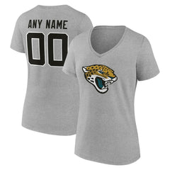 Jacksonville Jaguars  Women's Team Authentic Personalized Name & Number V-Neck T-Shirt