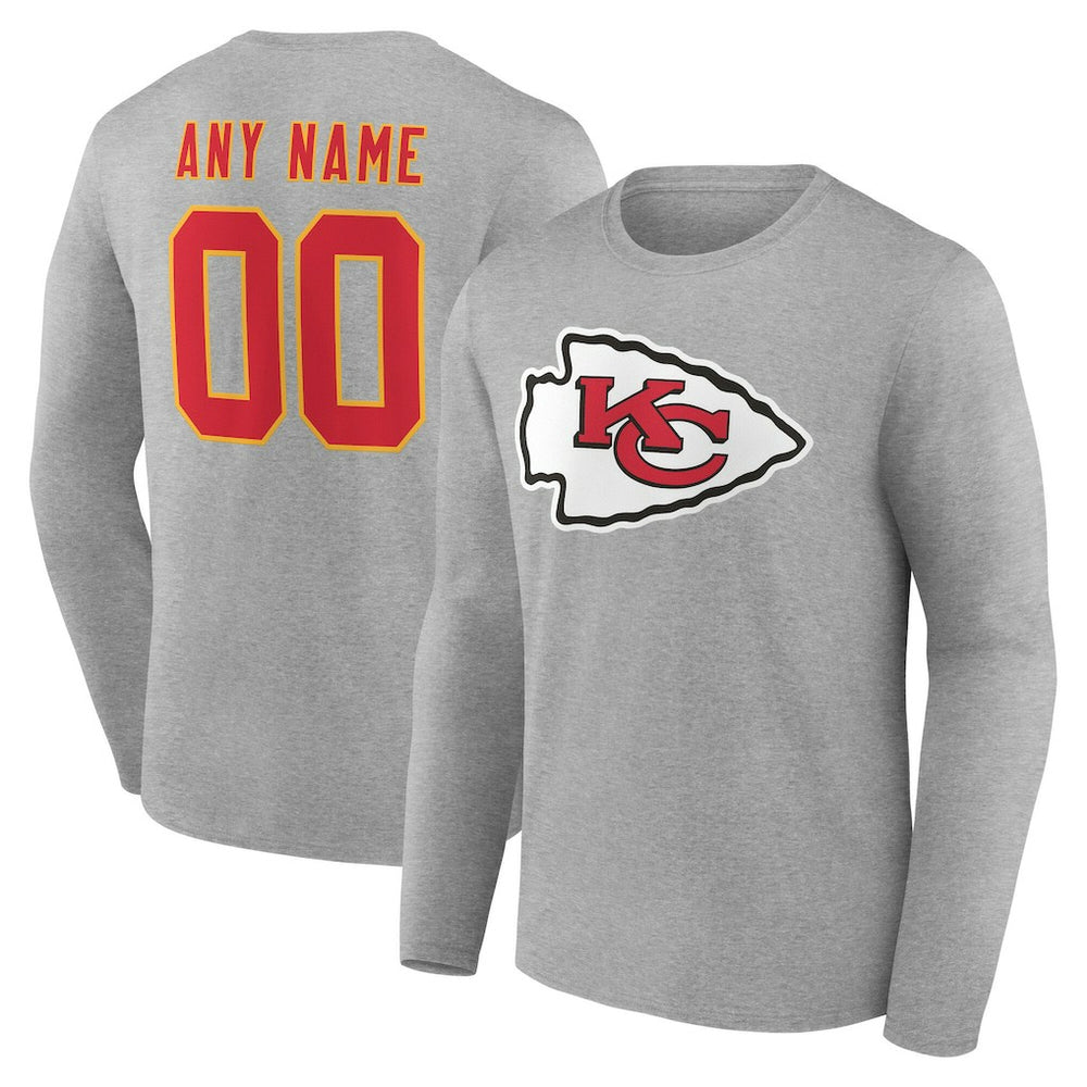 Kansas City Chiefs  Team Authentic Personalized Name & Number Long Sleeve T-Shirt