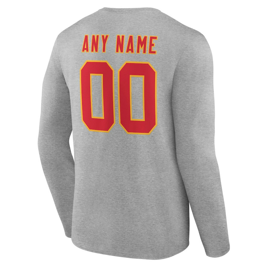 Kansas City Chiefs  Team Authentic Personalized Name & Number Long Sleeve T-Shirt