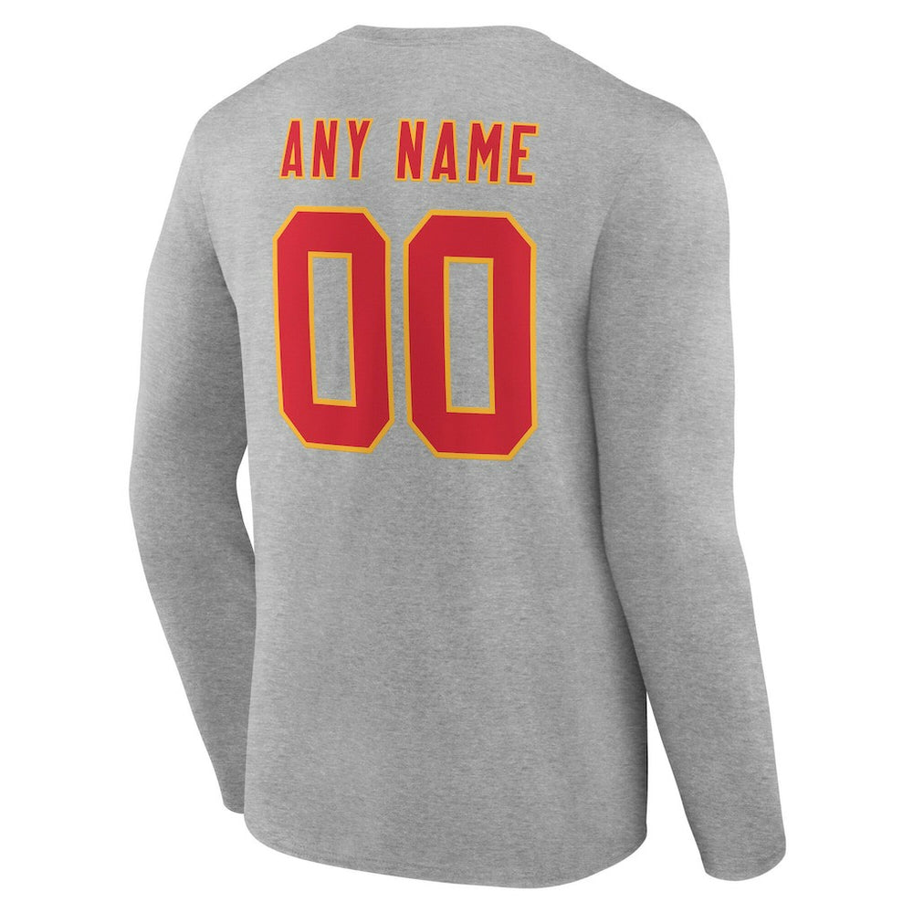 Kansas City Chiefs  Team Authentic Personalized Name & Number Long Sleeve T-Shirt