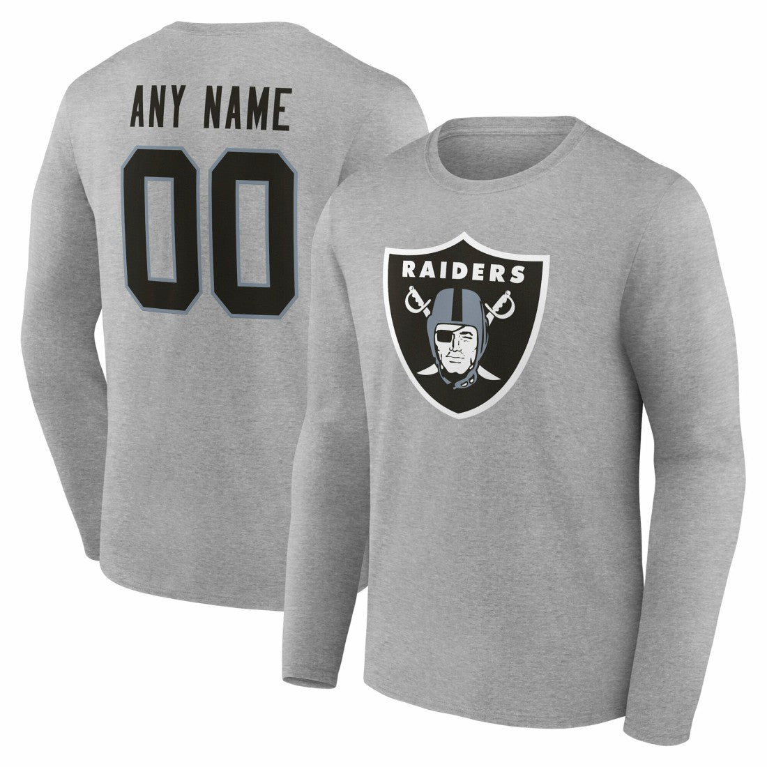 Las Vegas Raiders  Team Authentic Personalized Name & Number Long Sleeve T-Shirt