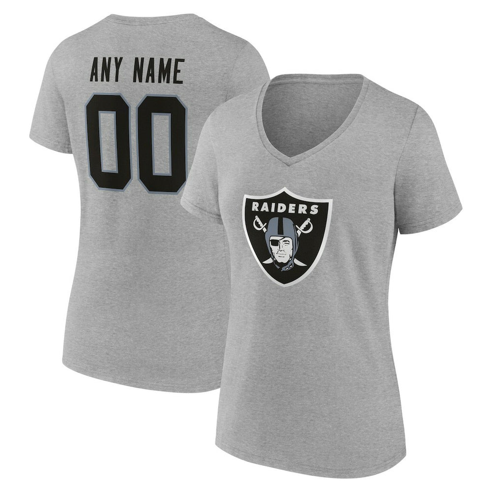 Las Vegas Raiders  Women's Team Authentic Personalized Name & Number V-Neck T-Shirt