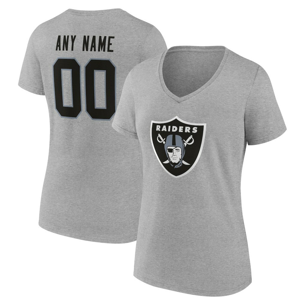 Las Vegas Raiders  Women's Team Authentic Personalized Name & Number V-Neck T-Shirt