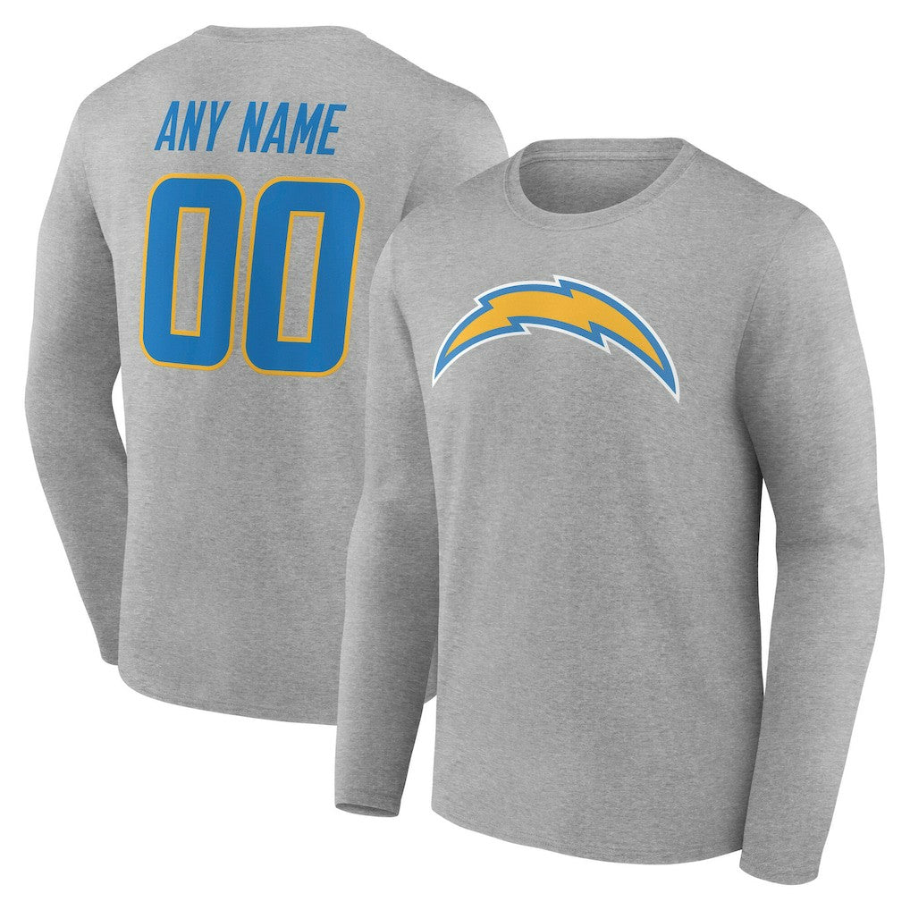 Los Angeles Chargers  Team Authentic Personalized Name & Number Long Sleeve T-Shirt