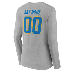 Los Angeles Chargers  Women's Team Authentic Personalized Name & Number Long Sleeve V-Neck T-Shirt