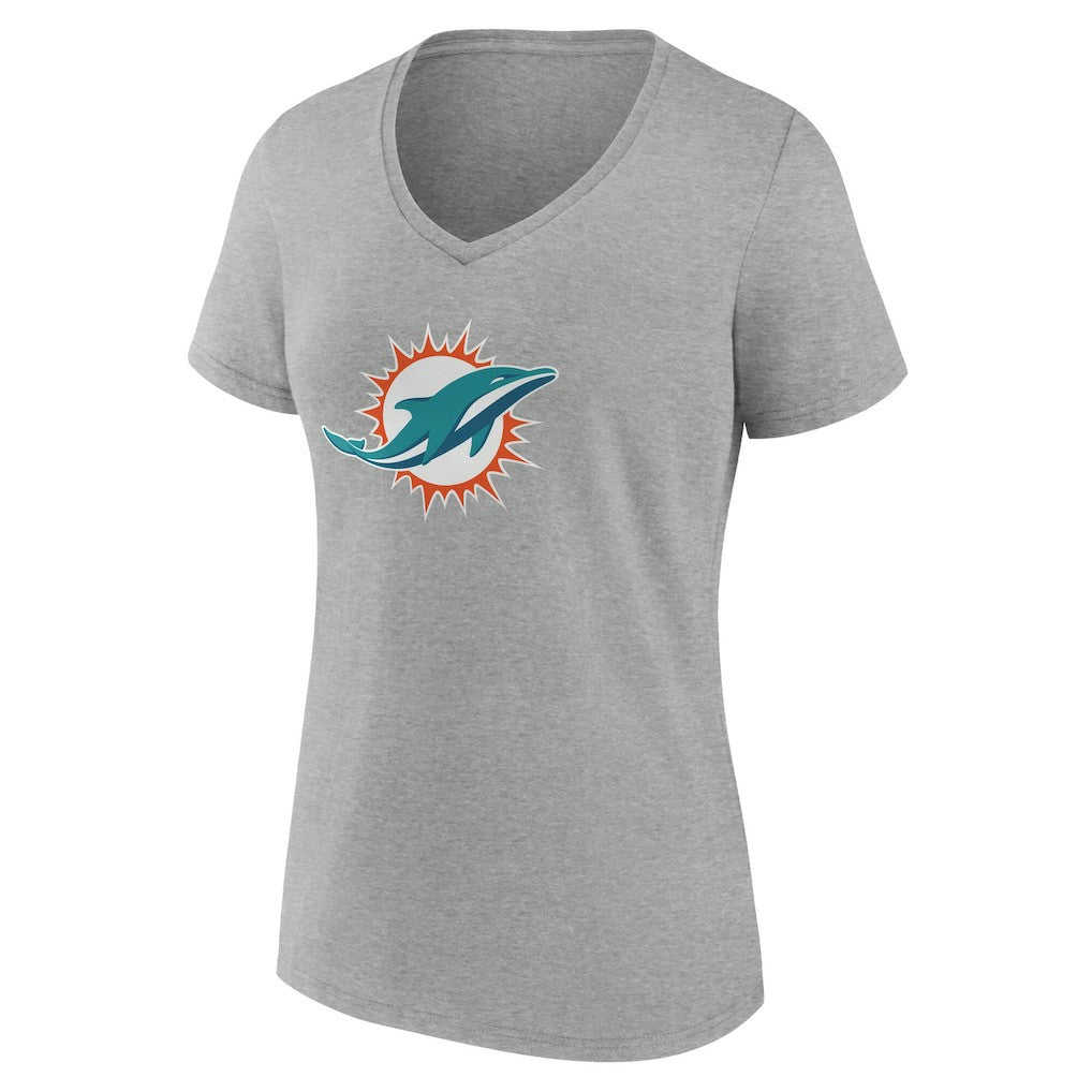 Miami Dolphins  Women's Team Authentic Personalized Name & Number V-Neck T-Shirt