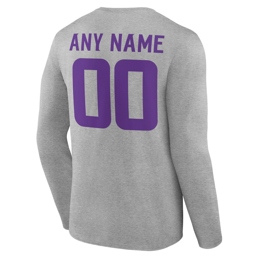 Minnesota Vikings  Team Authentic Personalized Name & Number Long Sleeve T-Shirt