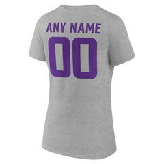 Minnesota Vikings  Women's Team Authentic Personalized Name & Number V-Neck T-Shirt