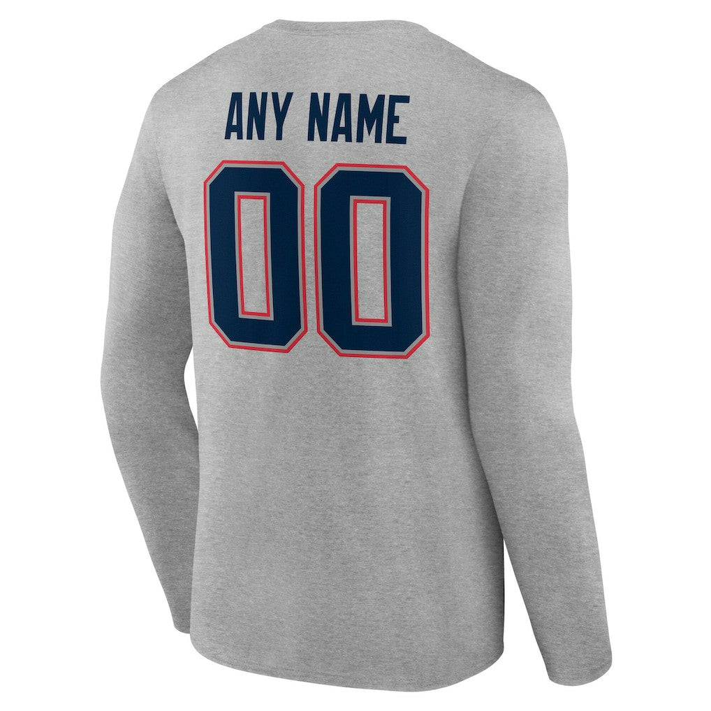 New England Patriots  Team Authentic Personalized Name & Number Long Sleeve T-Shirt