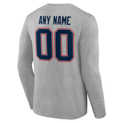 New England Patriots  Team Authentic Personalized Name & Number Long Sleeve T-Shirt