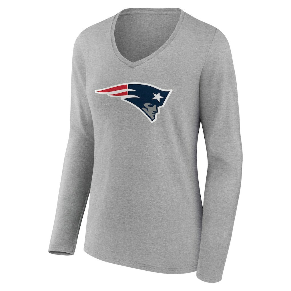 New England Patriots  Women's Team Authentic Personalized Name & Number Long Sleeve V-Neck T-Shirt