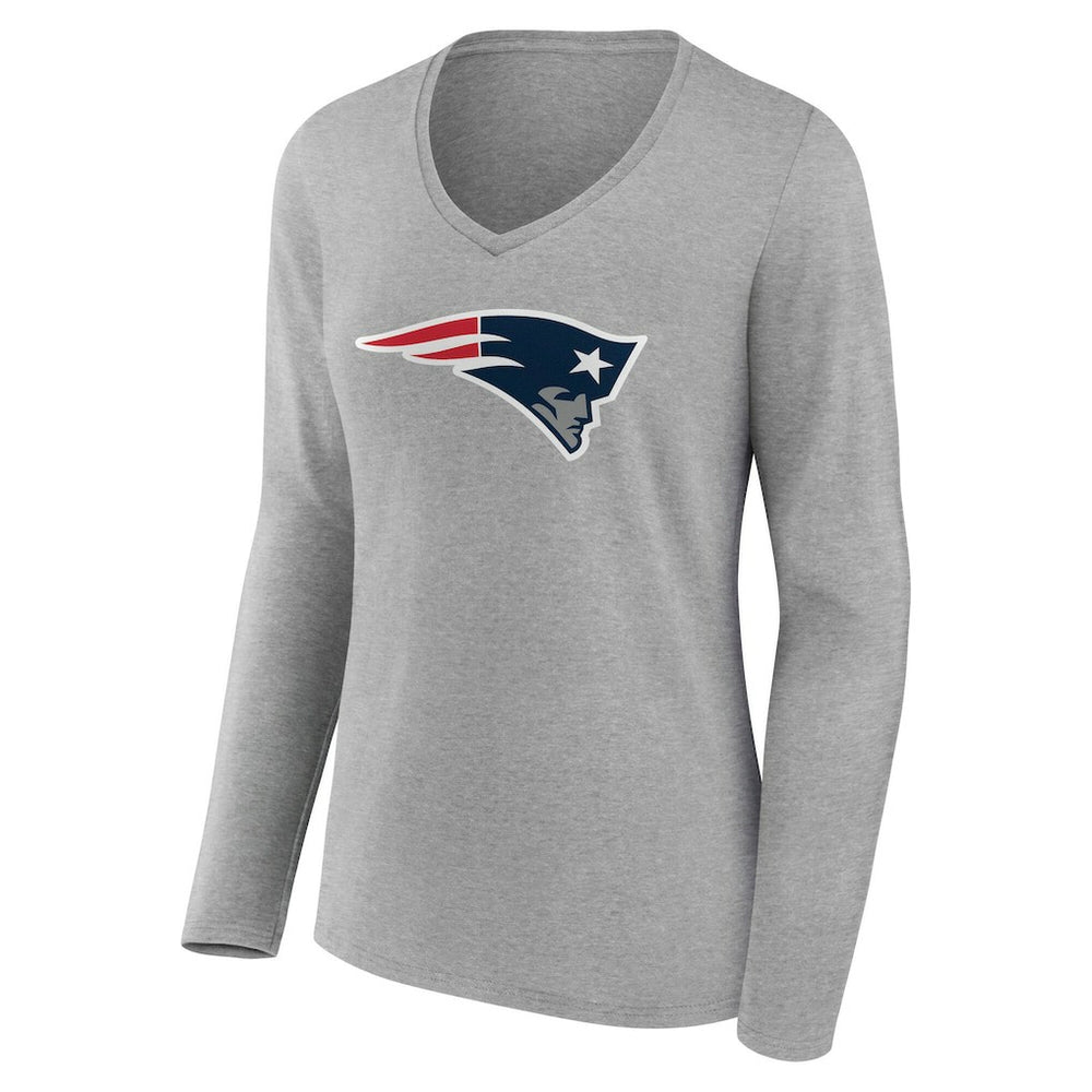 New England Patriots  Women's Team Authentic Personalized Name & Number Long Sleeve V-Neck T-Shirt
