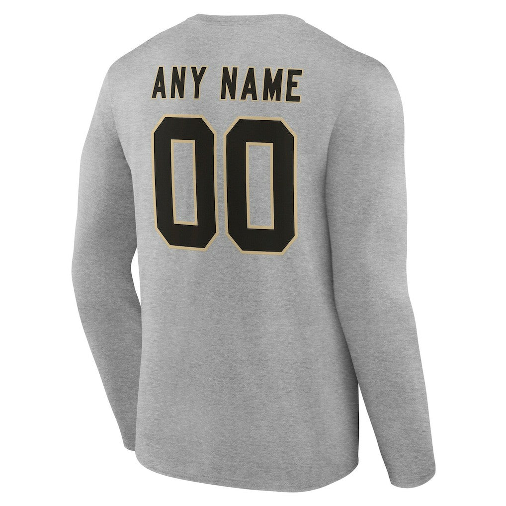 New Orleans Saints  Team Authentic Personalized Name & Number Long Sleeve T-Shirt